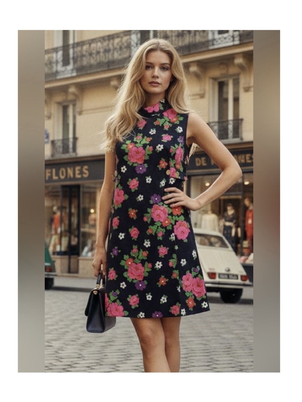 Vintage 1960's Colorful Floral Pique dress! 😍 - Picture 13 of 13